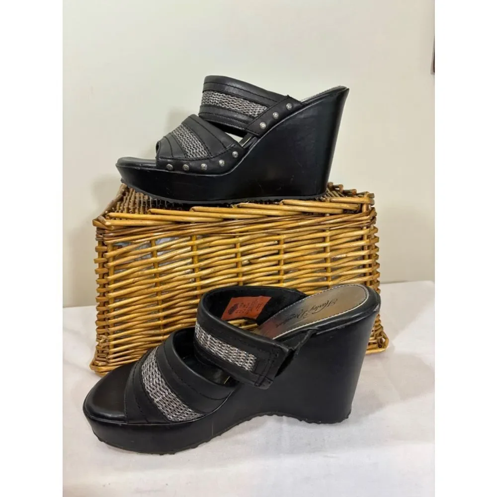 Harley Davidson 4 inch wedge sandals size 6.5